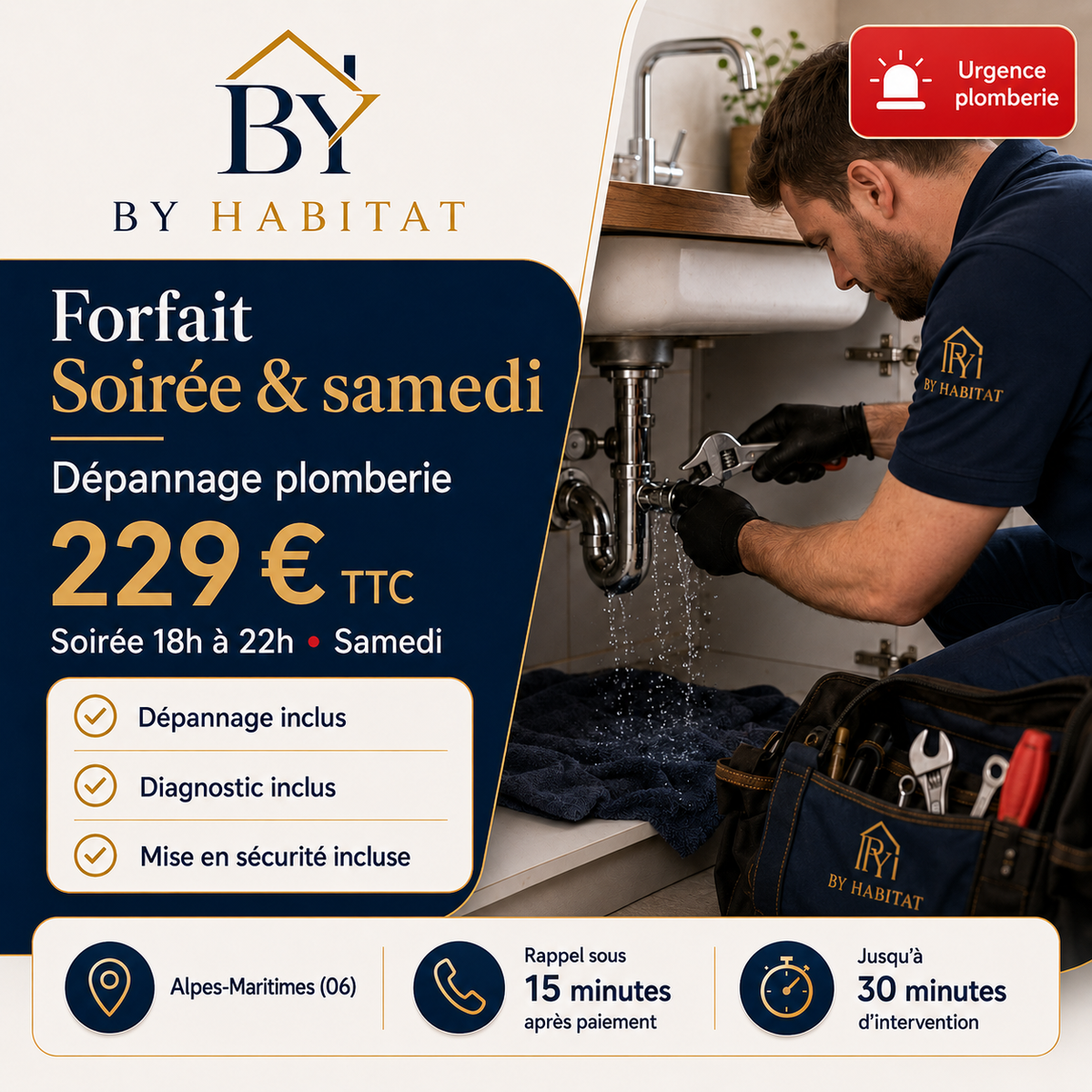 DÉPANNAGE PLOMBERIE 24H/24 – 7J/7