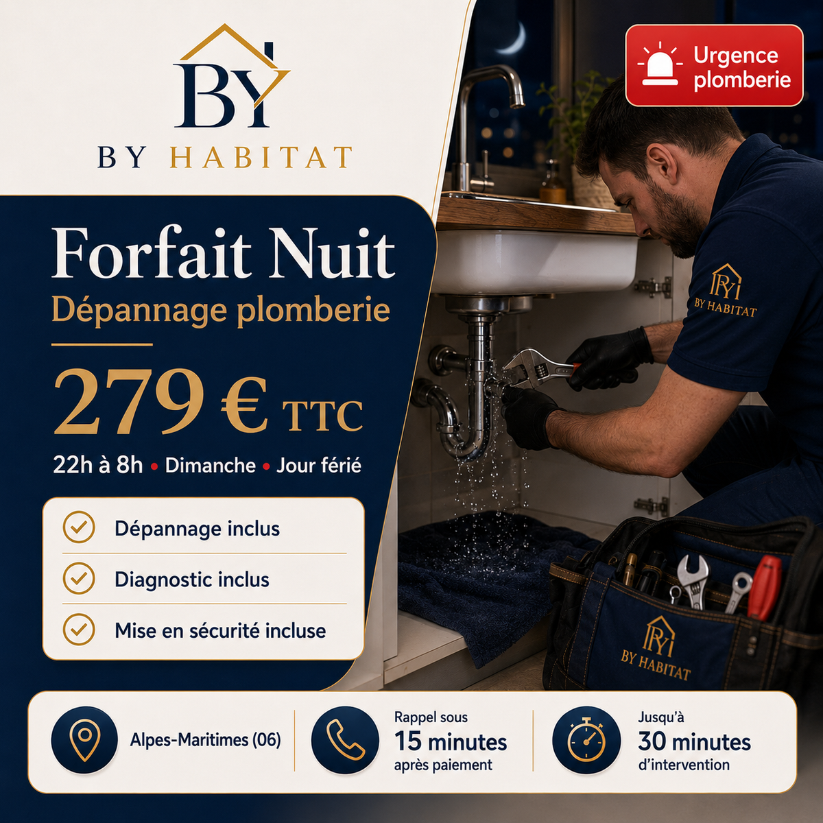DÉPANNAGE PLOMBERIE 24H/24 – 7J/7
